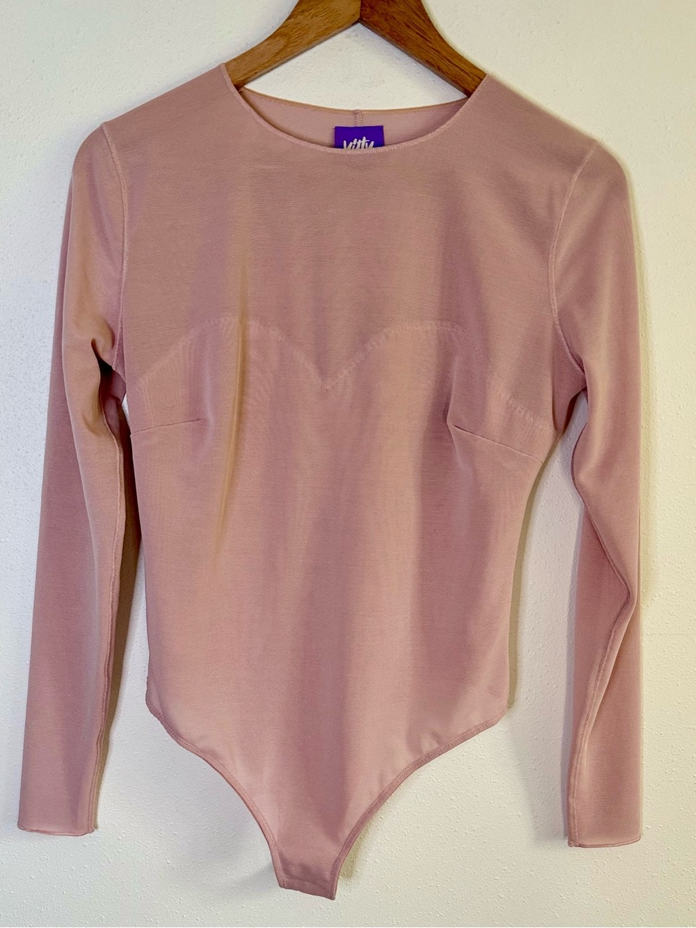 Yitty Blush Pink Long Sleeve Sculpting Bodysuit NWOT Stretch